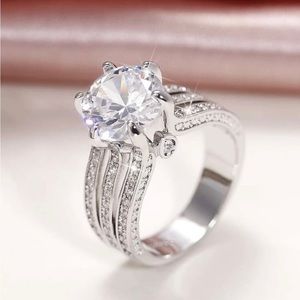 NEW CZ water drop design ring sterling silver 925 stamped